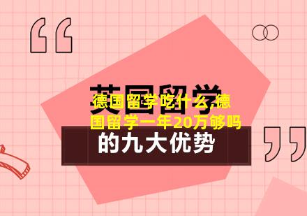 德国留学吃什么,德国留学一年20万够吗