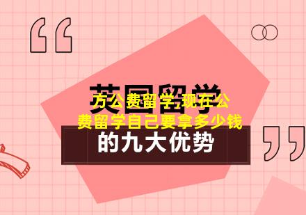 方公费留学,现在公费留学自己要拿多少钱