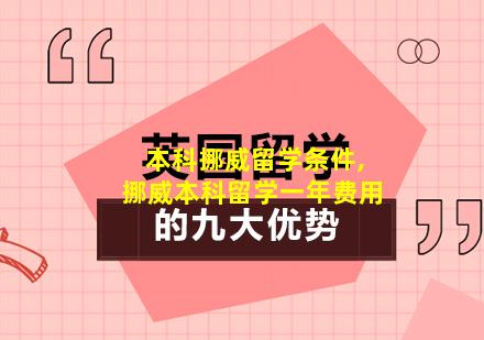 本科挪威留学条件,挪威本科留学一年费用