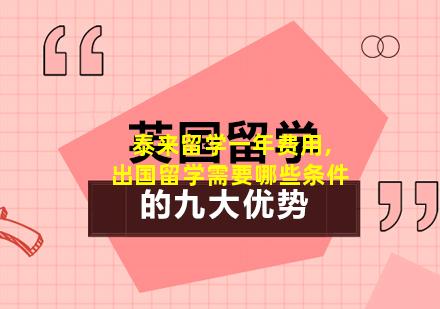 泰来留学一年费用,出国留学需要哪些条件