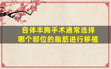 自体丰胸手术通常选择哪个部位的脂肪进行移植