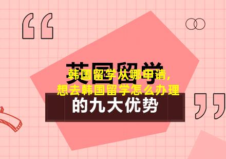 韩国留学从哪申请,想去韩国留学怎么办理